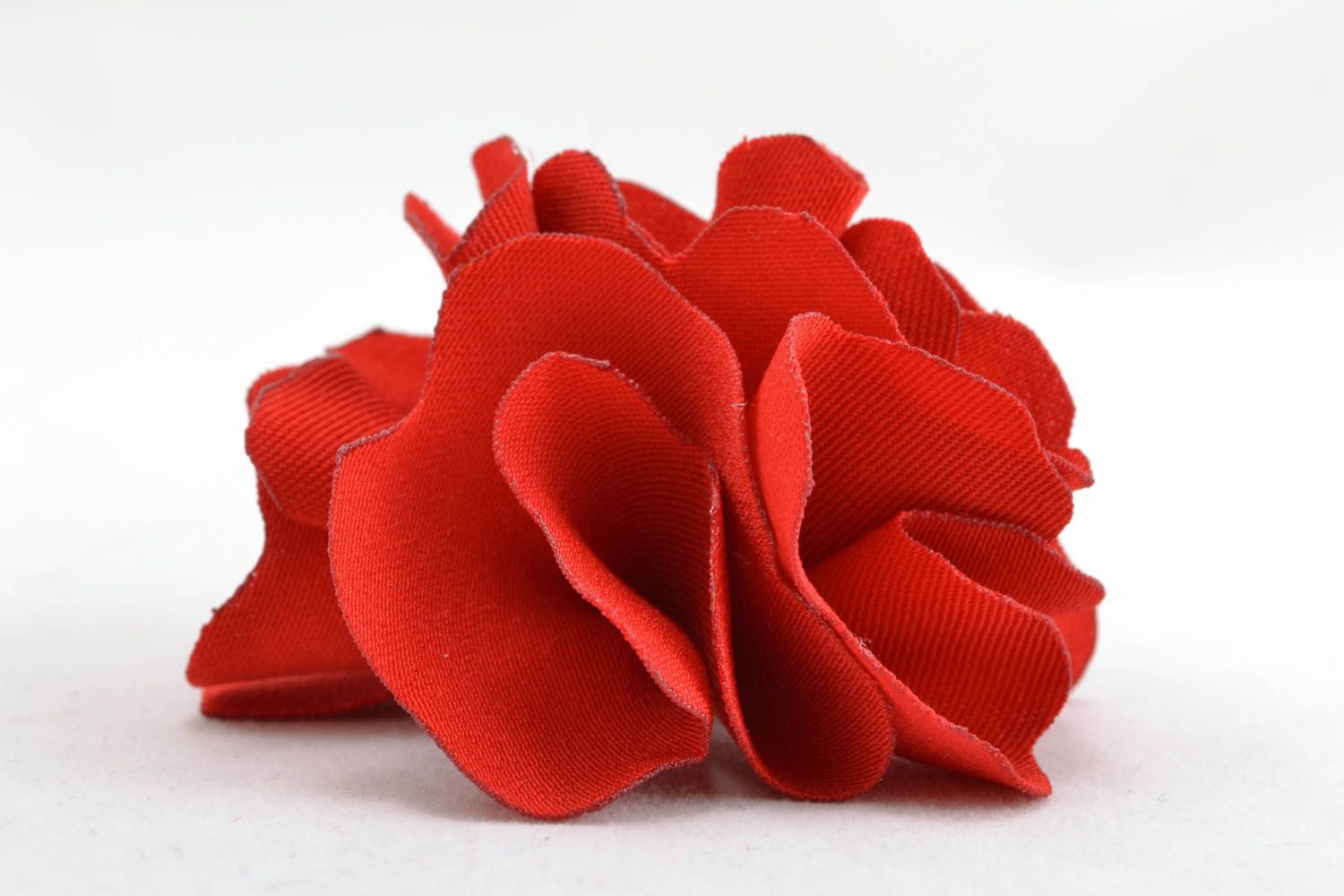 Handmade fabric brooch Red Flower photo 2