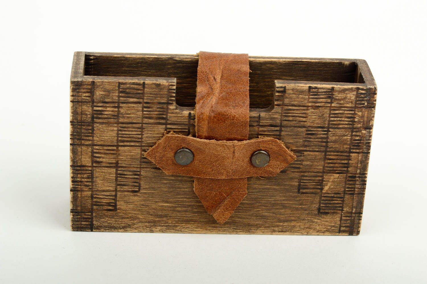 Caja de madera artesanal para tarjetas elemento decorativo regalo original foto 4