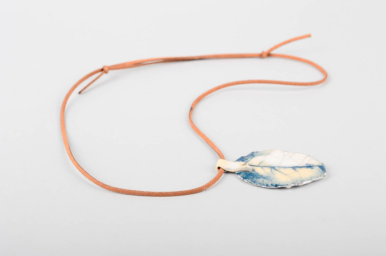 Stylish handmade clay pendant unusual ceramic pendant necklace cool jewelry photo 3