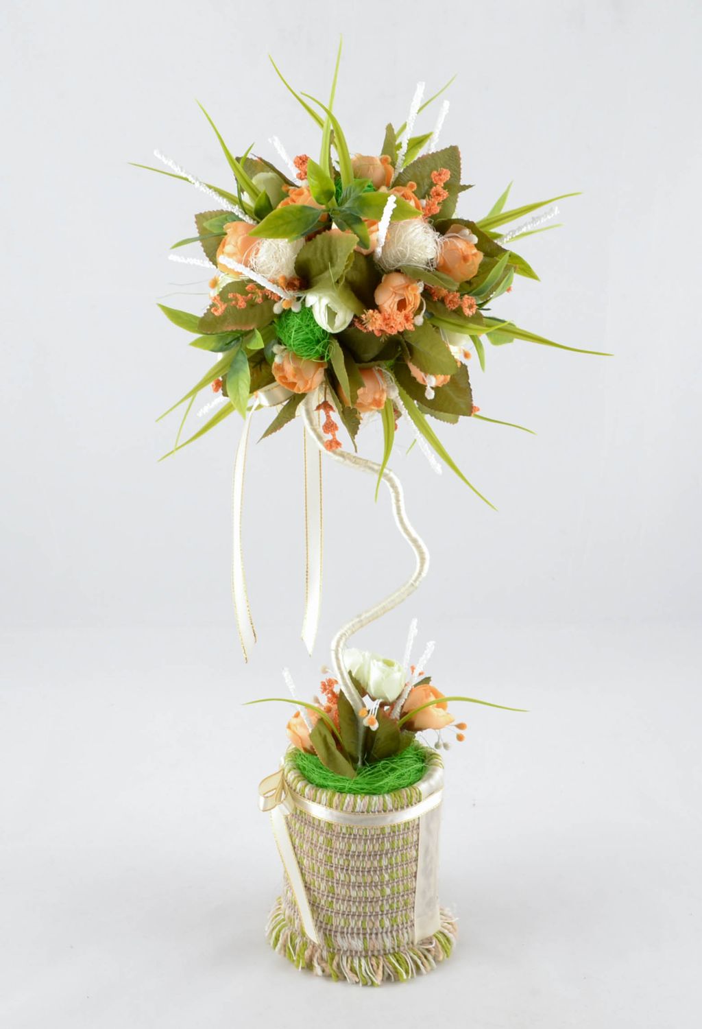 Handmade topiary with flowers photo 5