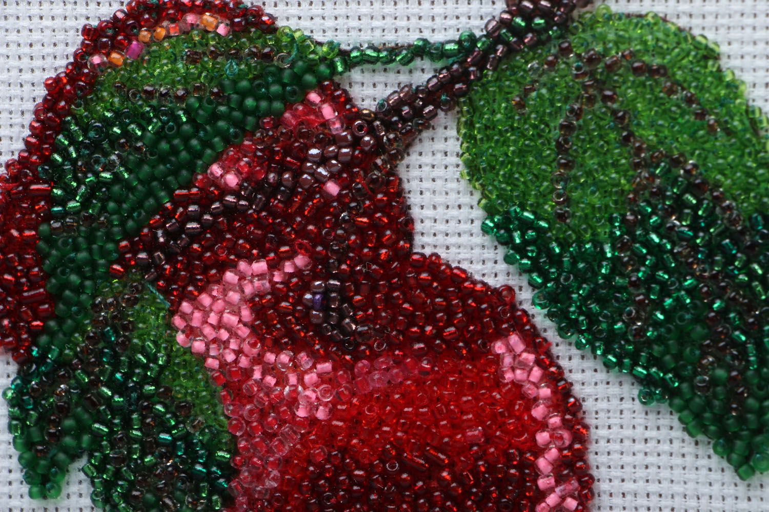 Panel embroidered with beads Cherry photo 2