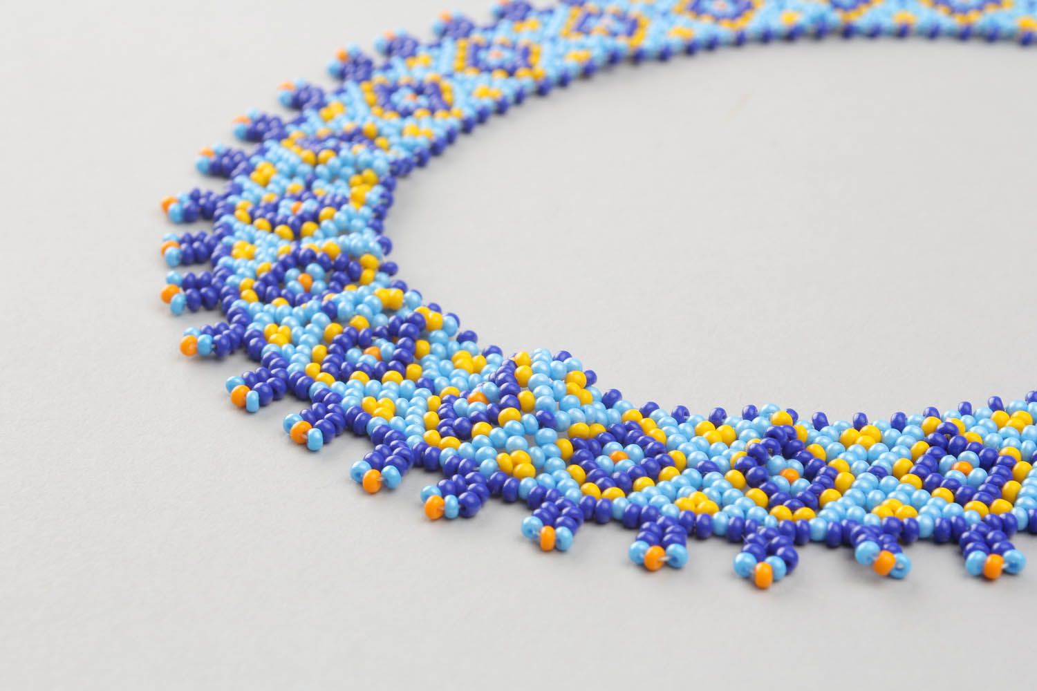 Blue beaded necklace  photo 4