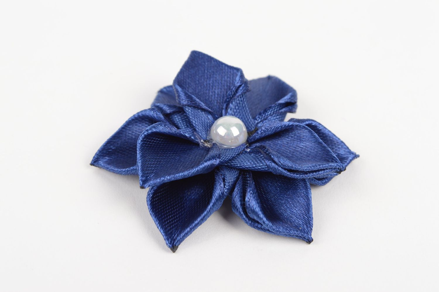 Children handmade scrunchy blue satin ribbon accessory for girls gift idea photo 2