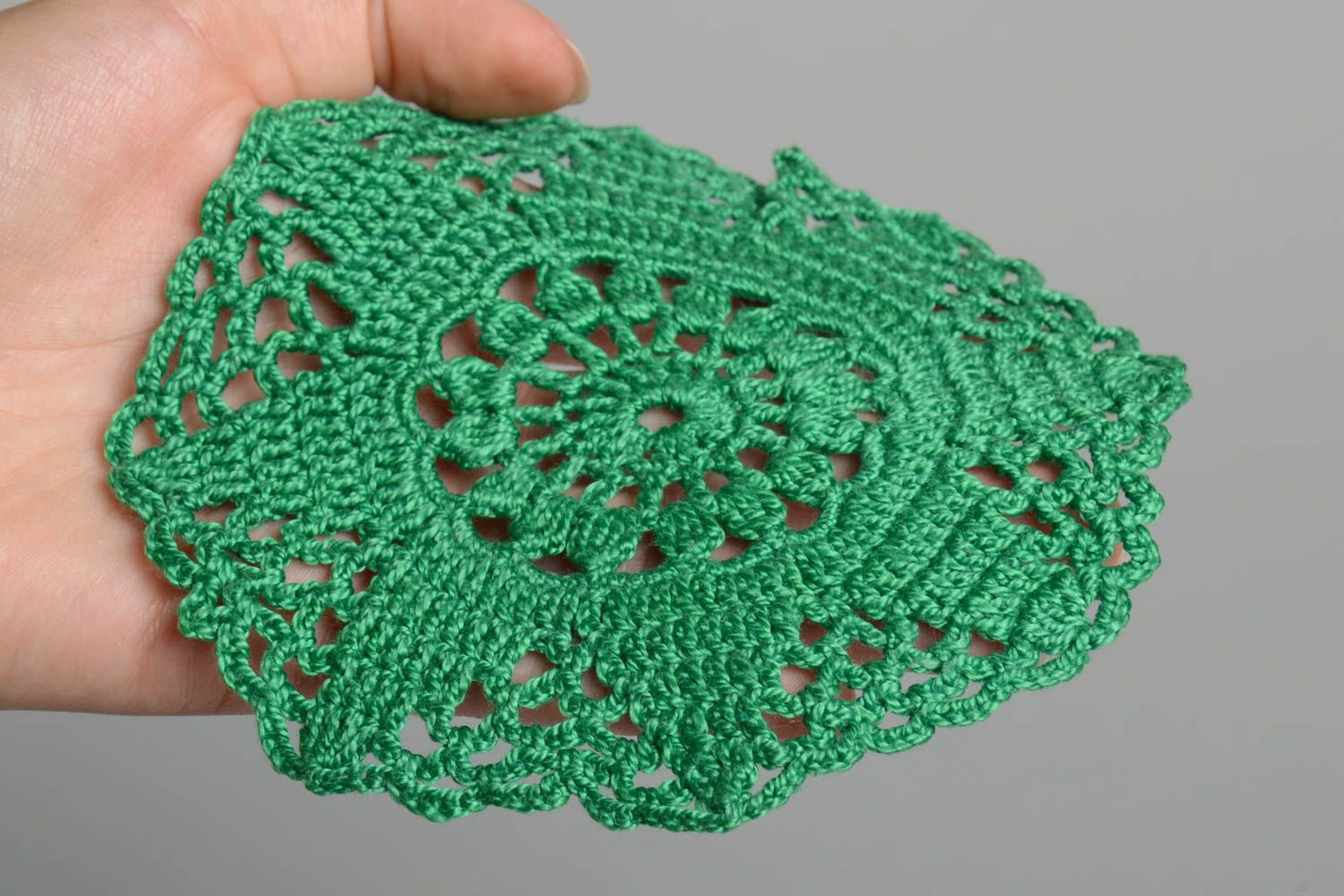 Crocheted handmade napkin designer home decor small napkin kitchen textile photo 3
