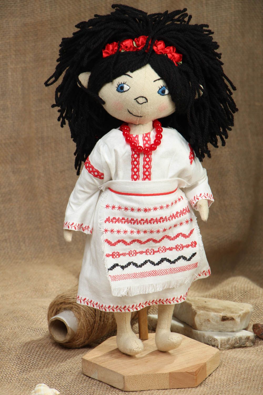Künstlerische Puppe aus Textil Ukrainerin foto 5