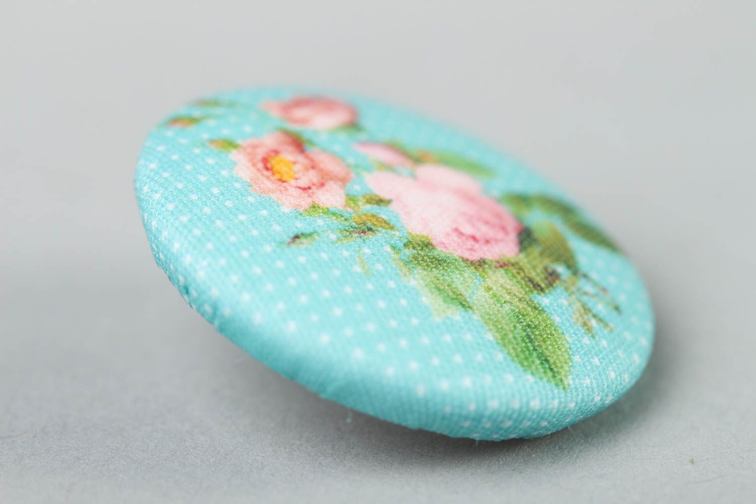 Interesting handmade plastic button printed fabric button needlework accessories photo 2