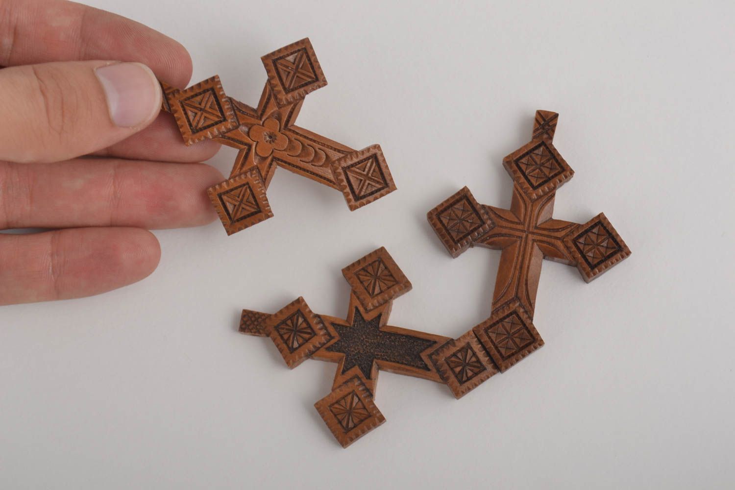 Кресты ручной работы нательные крестики деревянные крестики 3 штуки аксессуары фото 5