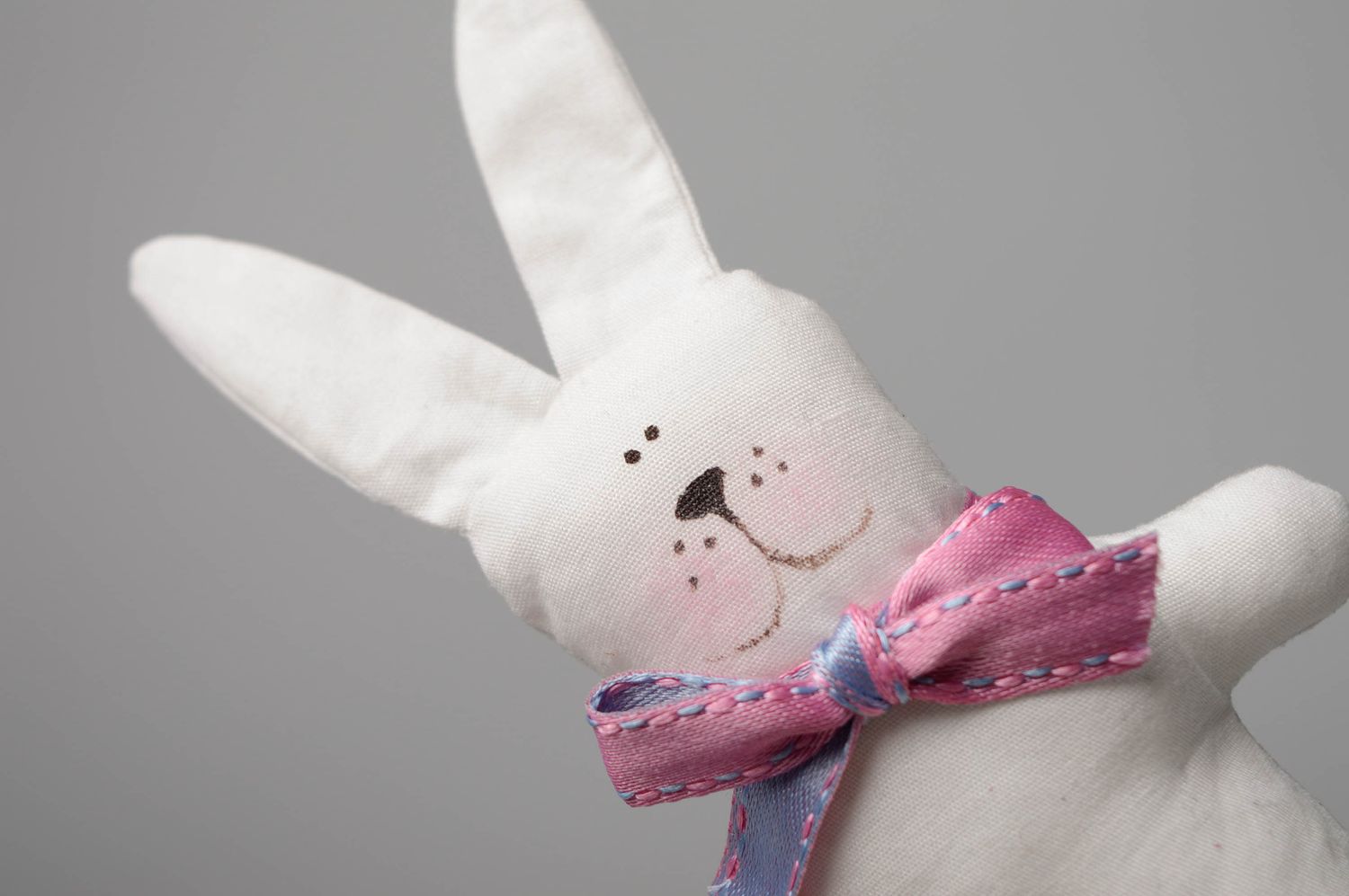 Homemade soft fabric toy White Rabbit photo 4