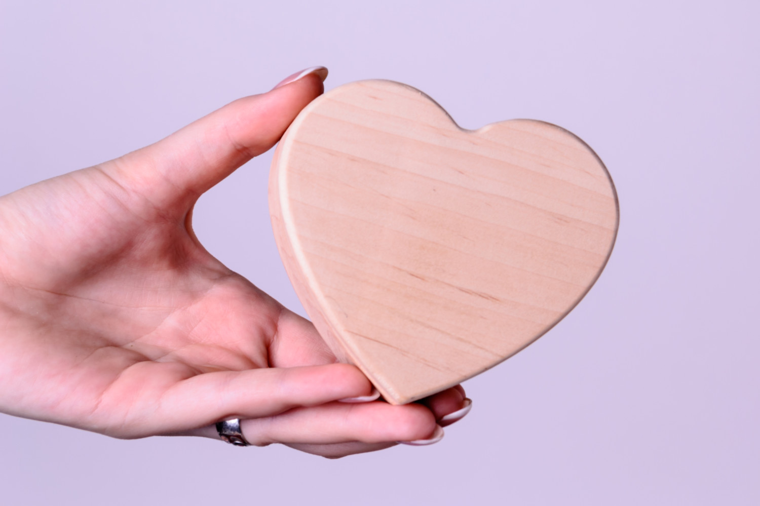 Wooden blank box in the shape of heart handmade jewelry box home decor photo 2