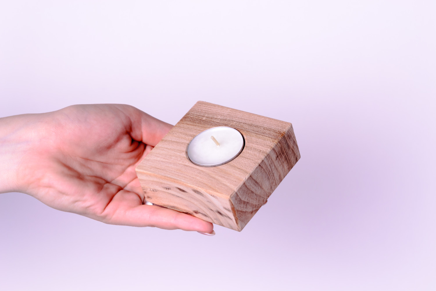 Handmade wooden candlestick designer candle holder home decor ideas photo 1