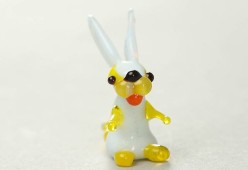 Figurine en verre au chalumeau artisanale Lièvre  - MADEheart.com