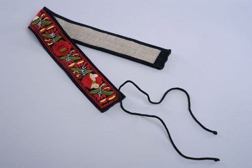 Velvet Sash with Embroidery - MADEheart.com
