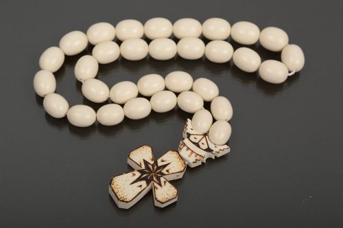 Handmade rosary designer gift unusual souvenir pray rosary bone rosary - MADEheart.com