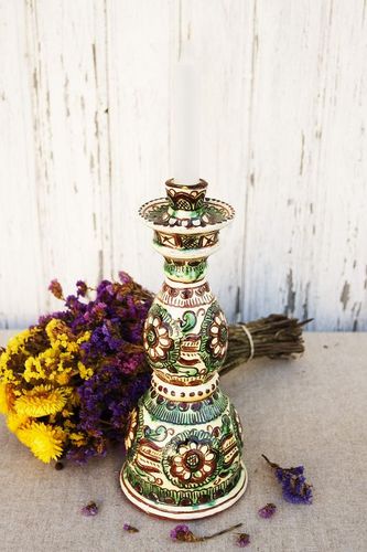 Ceramic painted candlestick - MADEheart.com