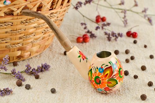 Pipa hecha a mano de madera natural decorar la casa regalo para hombre - MADEheart.com