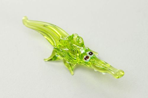 Figurine en verre artisanale Crocodile vert  - MADEheart.com