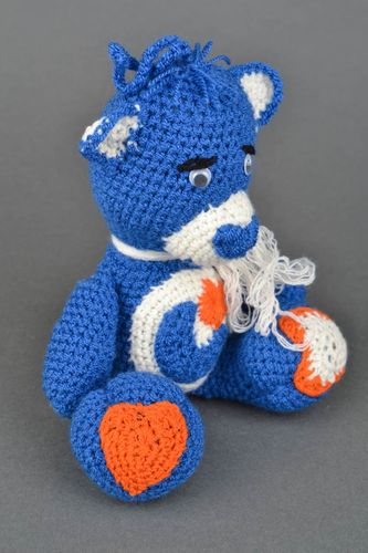 Small crochet toy Blue Bear - MADEheart.com
