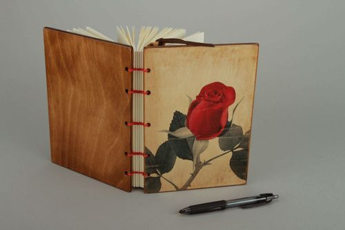 Красивый дизайнерский блокнот ручной работы Роза - MADEheart.com