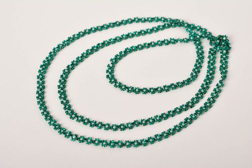 Emerald handmade beaded necklace woven bead necklace accessories for girls - MADEheart.com