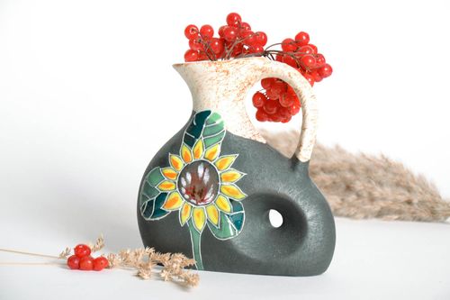 Kleine keramische Vase Sonnenblume - MADEheart.com