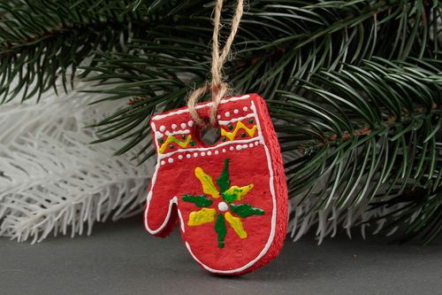 Handmade unusual home decor stylish Christmas hanging New Year tree toy - MADEheart.com
