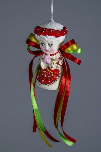Ceramic bell red wreath - MADEheart.com