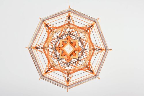 Wanddeko Bild handmade Designer Bild Deko zum Aufhängen Mandala Design grell - MADEheart.com