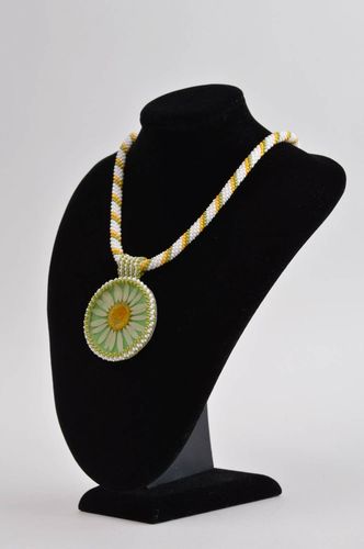 Handmade pendant unusual accessory bead necklace gift ideas resin jewelry - MADEheart.com