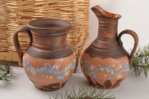 Jarros de cerámica hechoe a mano vasijas de arcilla accesorios de cocina - MADEheart.com