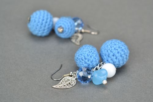 Brincos de malha artesanais ornados com gancho - MADEheart.com