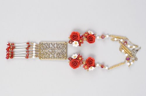 Collar para mujer hecha a mano con flores bisutería de moda regalo original - MADEheart.com