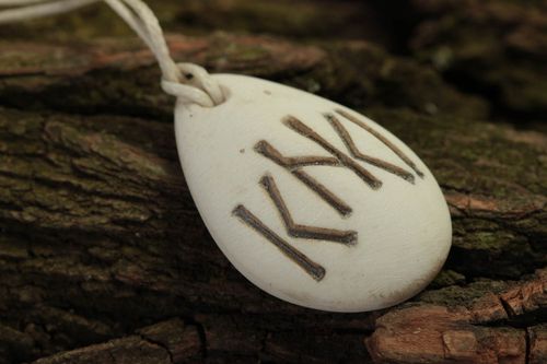 Handmade necklace handcrafted jewelry rune stones polymer resin amulet  - MADEheart.com