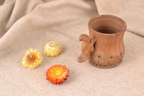 7 oz light brown clay cup can be personalized 0,51 lb - MADEheart.com