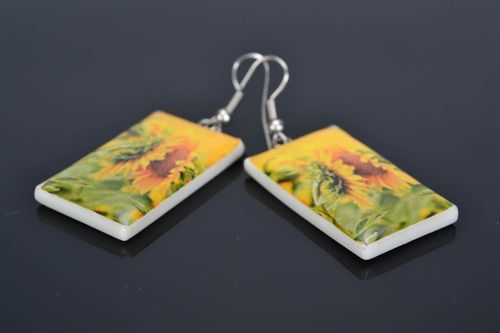 Blumen Ohrringe Sonnenblume  - MADEheart.com