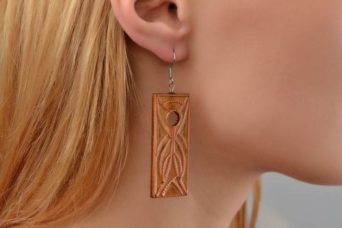 Beautiful homemade wooden earrings handcrafted wooden jewelry gifts for her - MADEheart.com