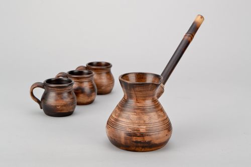 Cezve en argile blanche faite à main - MADEheart.com