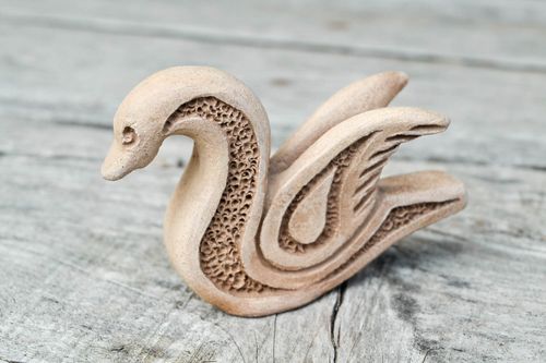 Handmade ceramic penny whistle clay figurine modern sculpture art gift ideas - MADEheart.com