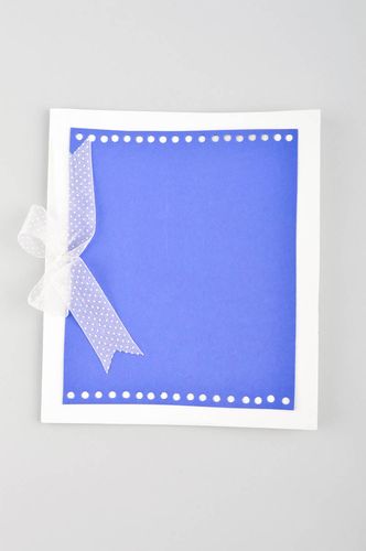 Конверт ручной работы конверт для приглашений конверт из бумаги синий с бантом - MADEheart.com