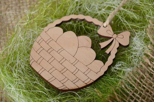 Handmade plywood blank interior pendant magnet for painting - MADEheart.com