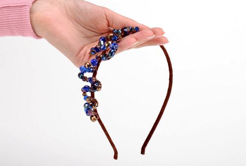 Grinalda para cabelo com cristais checos Fada em azul - MADEheart.com