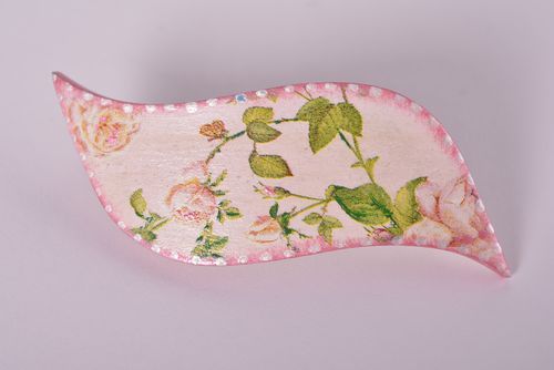 Womens handmade hair clip wooden barrette wood craft fashion accessories - MADEheart.com