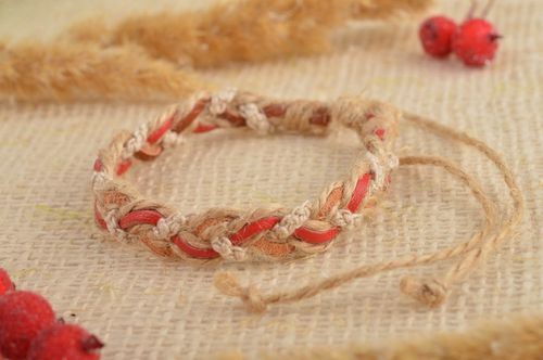 Lederarmband Damen handmade exklusiver Schmuck originelles Geschenk braun rot - MADEheart.com