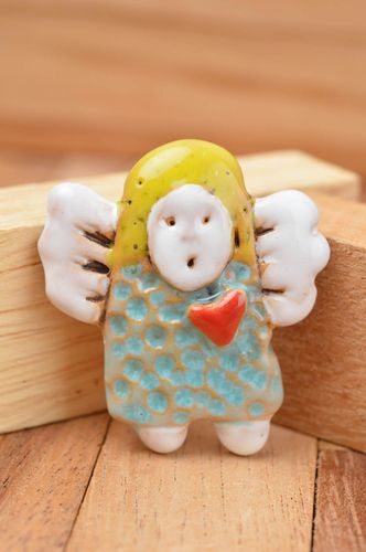 Handmade cute angel brooch stylish designer accessory clay brooch gift - MADEheart.com