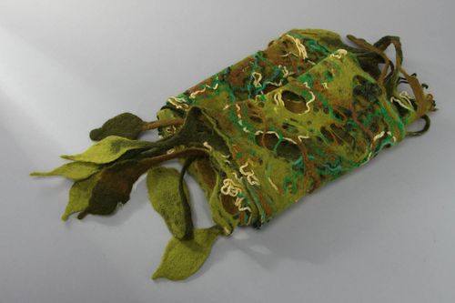 Экстравагантный теплый шарф из шерсти в технике крейзи вул - MADEheart.com