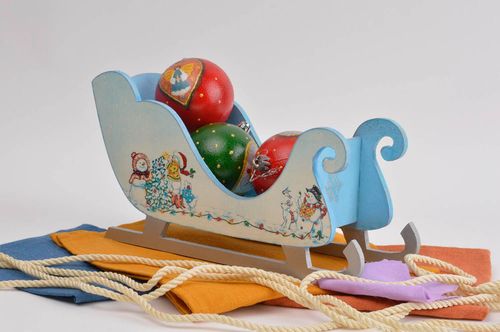 Handgefertigt Weihnachten Spielzeug originelles Geschenk Holz Figur Schlitten  - MADEheart.com