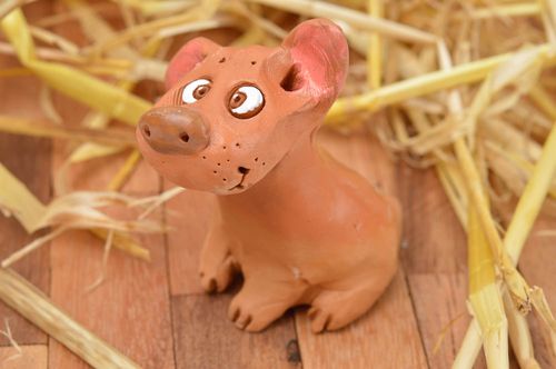 Statuetta simpatica in argilla fatta a mano figurina decorativa in ceramica  - MADEheart.com