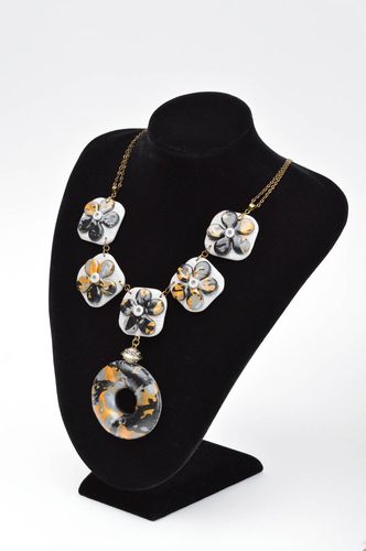 Unusual handmade plastic necklace polymer clay ideas handmade accessories - MADEheart.com