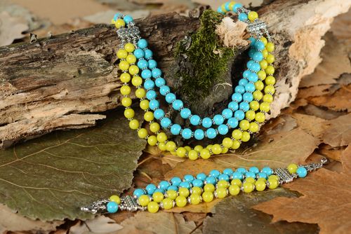 Conjunto de adornos pulsera y collar de arcilla - MADEheart.com