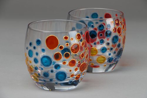 Set of painted glasses - MADEheart.com