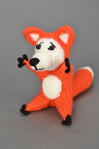 Brinquedo macio de malha feito à mão Raposa - MADEheart.com